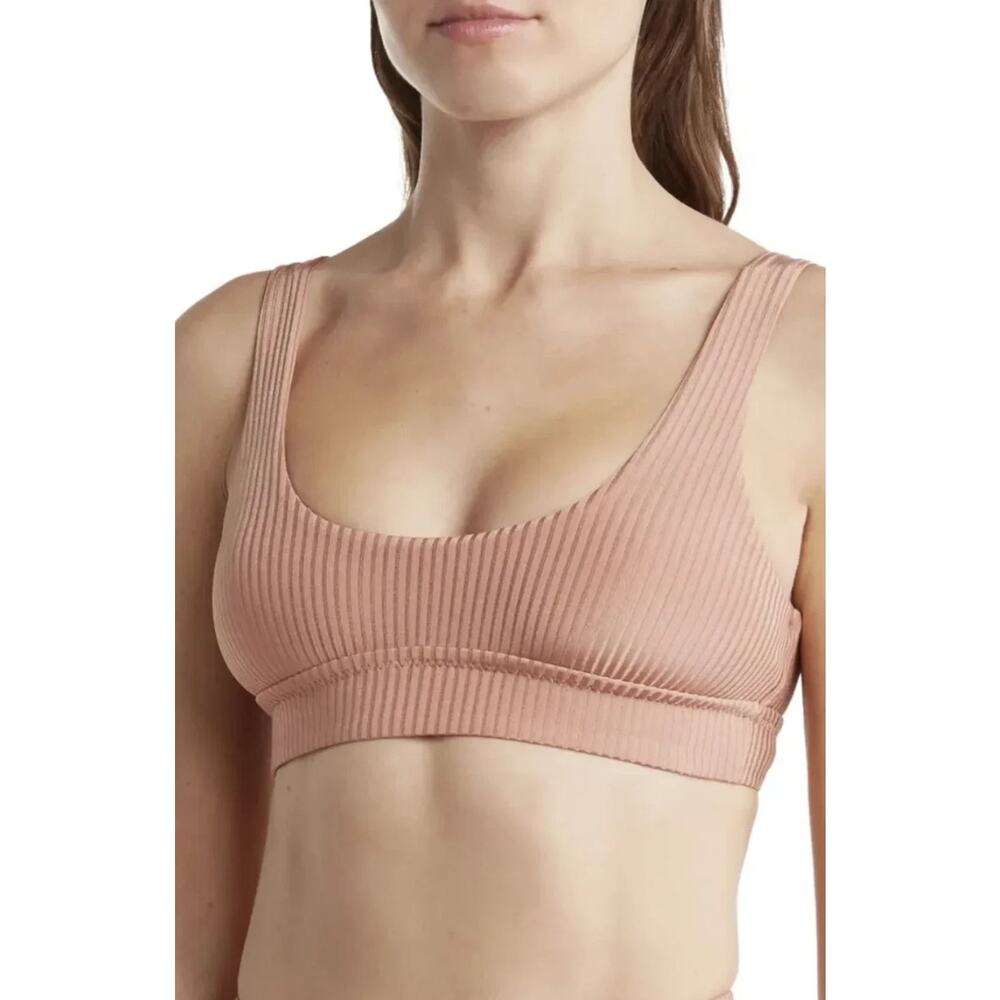 Vitamin A Sienna Ribbed Bikini Top Tank Swim Top Pink Sands Women’s S